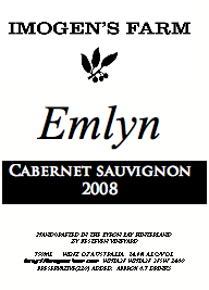 Wine made @ Imogen's Farm from Australian cabernet sauvignon grapes