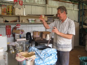 Douglas Kesteven making Limoncello